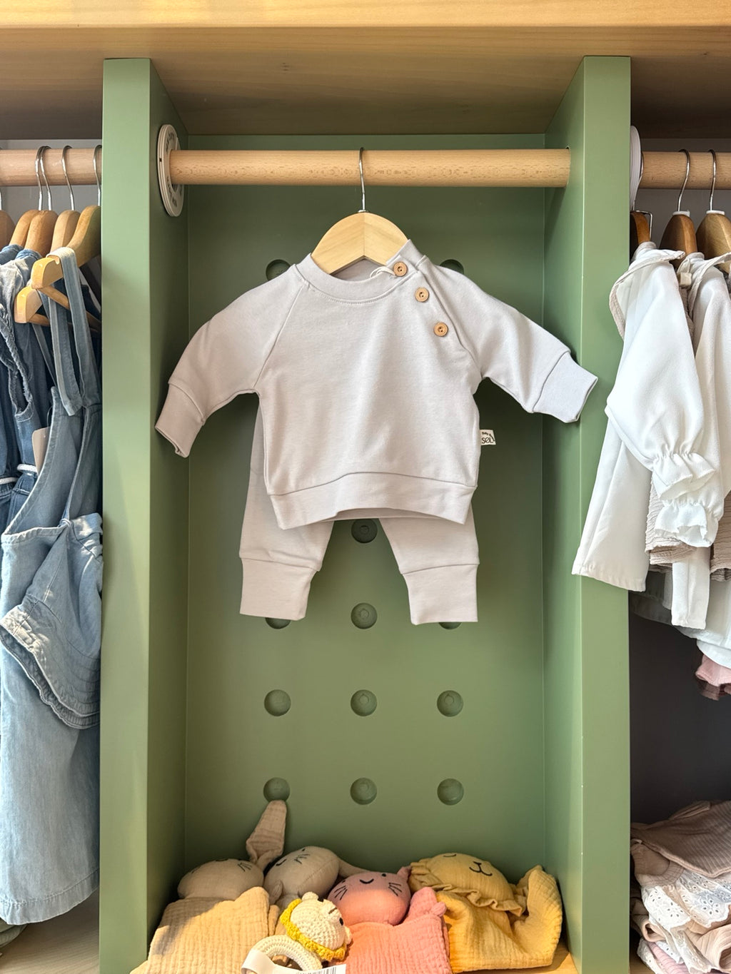 BabyBoy 2pcs Grey Cotton Set front