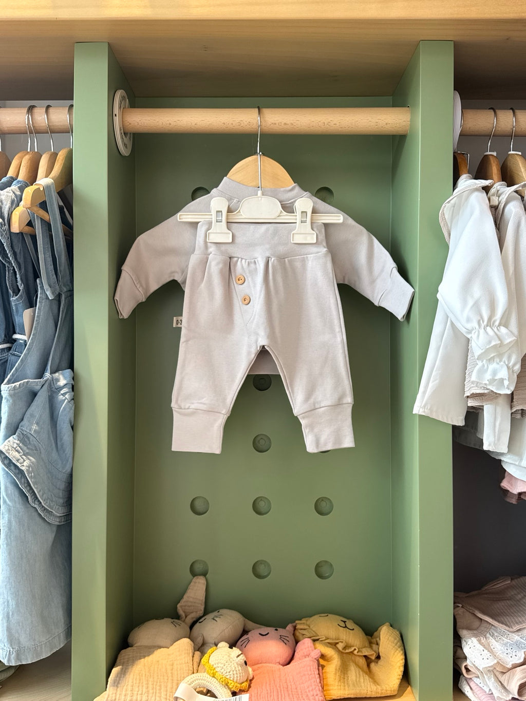 BabyBoy 2pcs Grey Cotton Set back